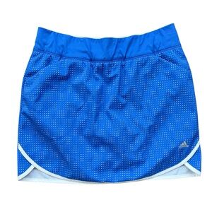 Adidas Blue & White Athletic 2 in 1 Skirt Skort Shorts Front/Back Pockets Size M